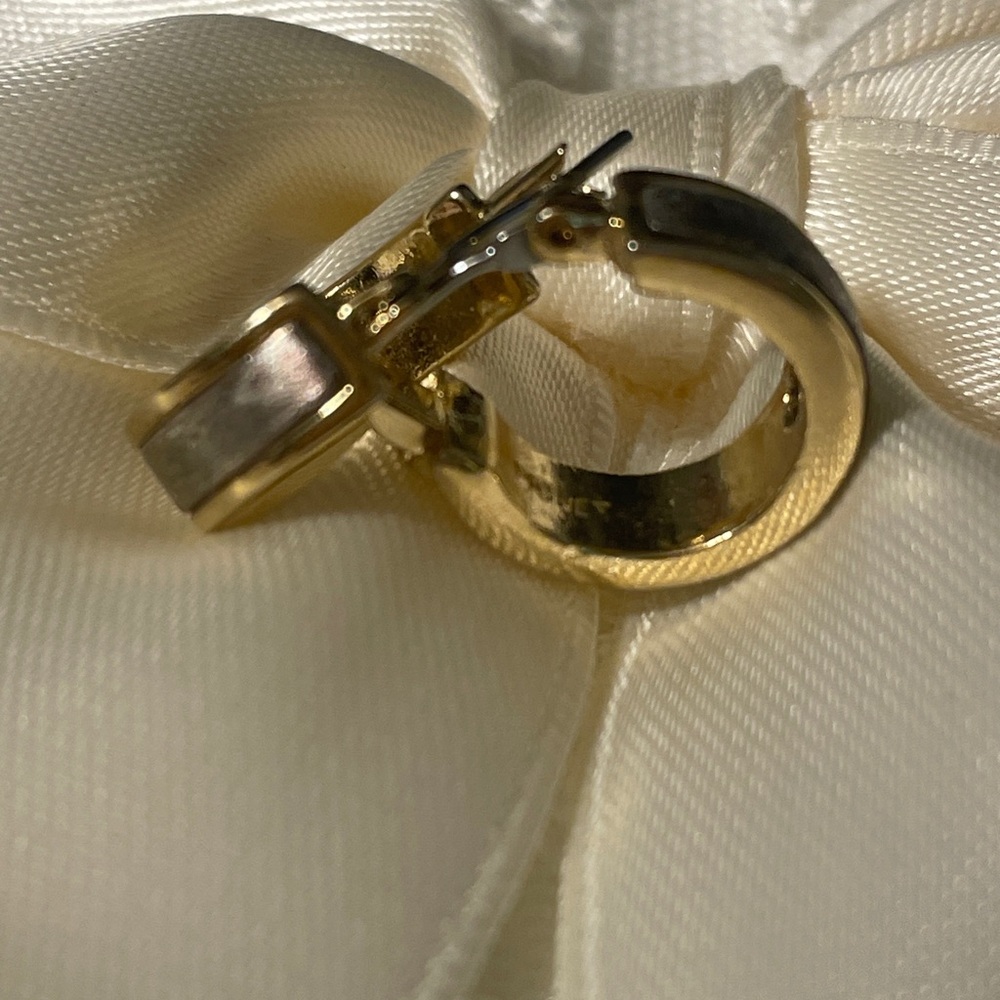 Monet Gold and Silver mini hoop earrings